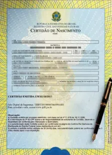 Modelo de certidão emitida pelo Sistema Notarial