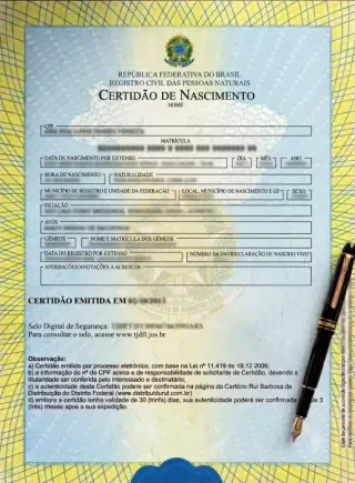 Modelo de certidão emitida pelo Sistema Notarial